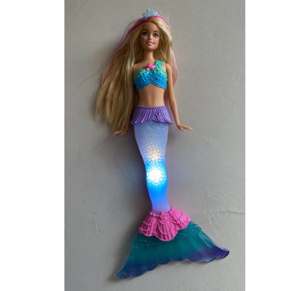Barbie Mermaid Doll with Water-Activated Twinkle Light-Up Tail Toys - Pink - Picture 1 of 9